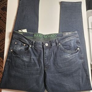 Mario Morato Wise Magician Denim, Dark Blue, Men's 38, Slim Fit